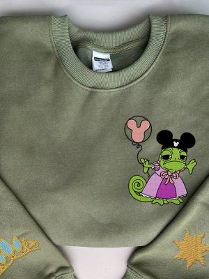 Pascal Rangled Princess Crown Sign Rapunzel Embroidered Sweatshirt Rapunzel Prince Embroidered Sweatshirt Unique revetee 2