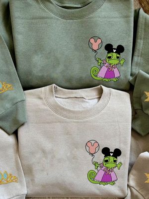 Pascal Rangled Princess Crown Sign Rapunzel Embroidered Sweatshirt Rapunzel Prince Embroidered Sweatshirt Unique revetee 3