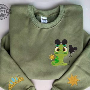 Pascal Rangled Princess Crown Sign Rapunzel Embroidered Sweatshirt Rapunzel Prince Embroidered Sweatshirt Unique revetee 4