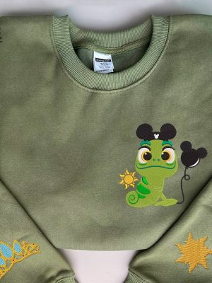 Pascal Rangled Princess Crown Sign Rapunzel Embroidered Sweatshirt Rapunzel Prince Embroidered Sweatshirt Unique revetee 4