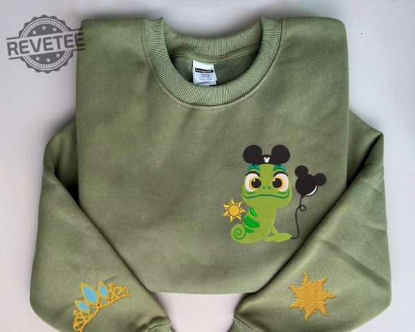 Pascal Rangled Princess Crown Sign Rapunzel Embroidered Sweatshirt Rapunzel Prince Embroidered Sweatshirt Unique revetee 4