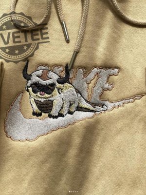 The Last Airbender Embroidered Sweatshirt Appa Merch Atla Appa Shirt Anime Atla Embroidered Sweatshirt Unique revetee 2