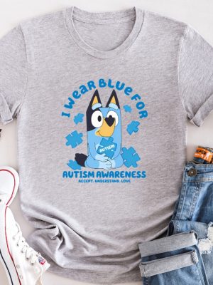 I Wear Blue For Autism Awareness Autism Awareness Shirt Autism Awareness Tee Autism Teacher Shirt We Wear Blue Shirt Bluey Bingo Autism Shirt revetee 3