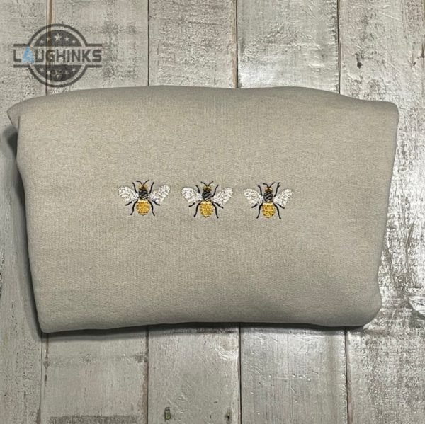 embroidered bumble bee crewneck bee sweatshirt cute vintage sweatshirt trendy crewneck embroidery tshirt sweatshirt hoodie gift laughinks 1 2