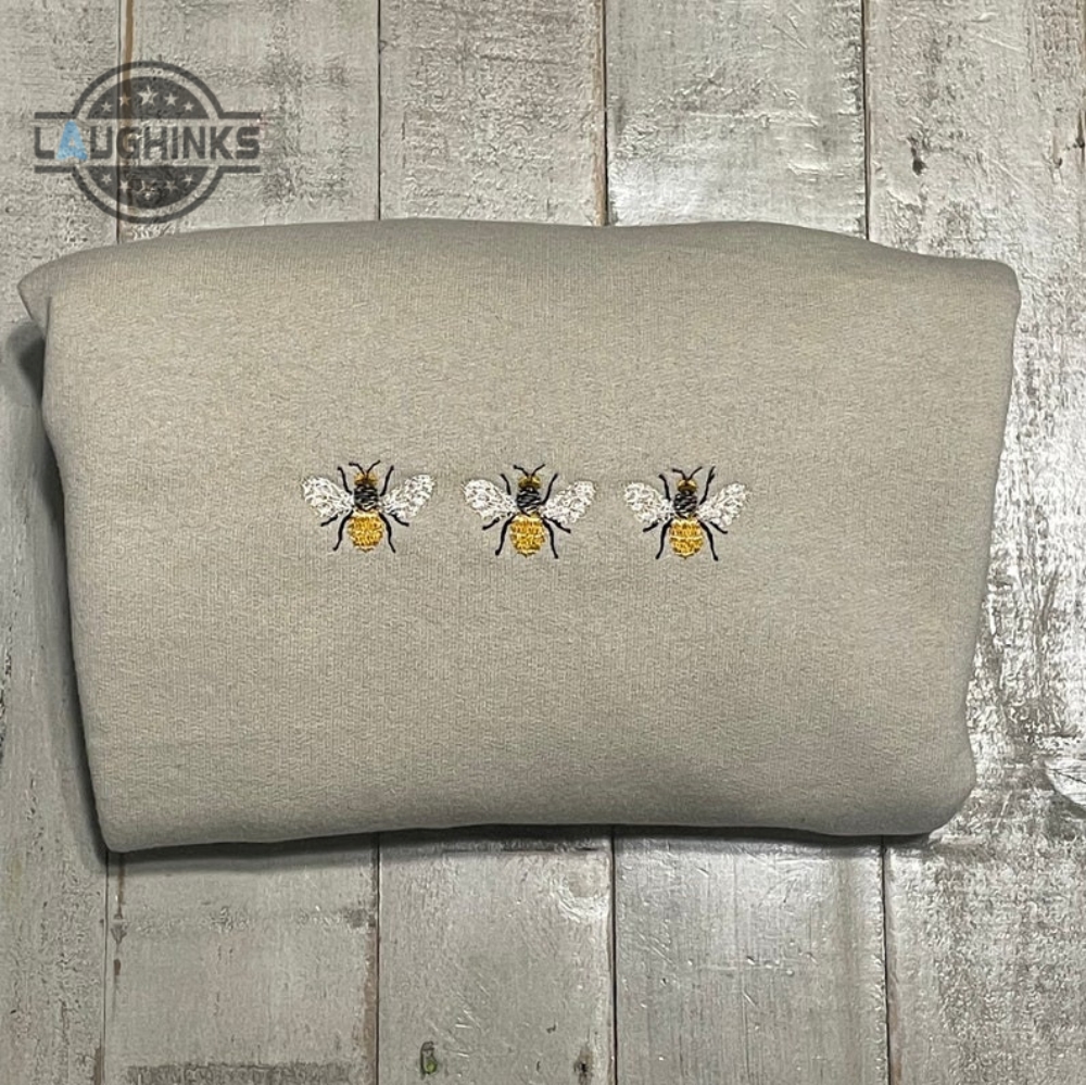 Embroidered Bumble Bee Crewneck Bee Sweatshirt Cute Vintage Sweatshirt  Trendy Crewneck Embroidery Tshirt Sweatshirt Hoodie Gift