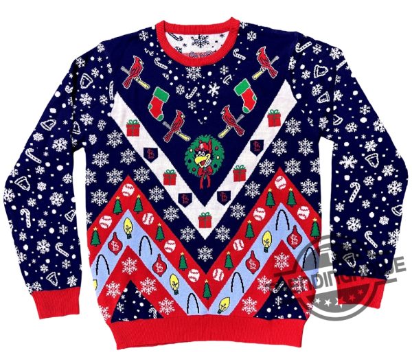 Cardinals Christmas In July Giveaway Ugly Sweater 2024 Ugly Cardinals Christmas Sweater Giveaway trendingnowe 1