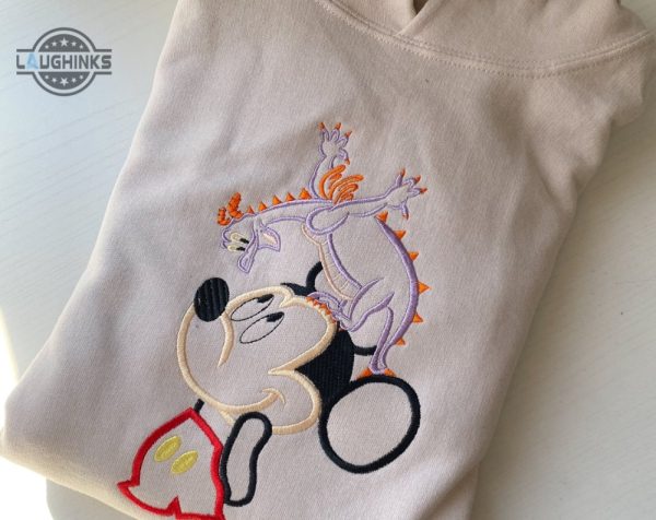 mickey and figment embroidered sweatshirt disney world disneyland embrodiered crewneck hoodie embroidery tshirt sweatshirt hoodie gift laughinks 1