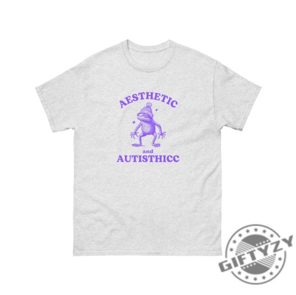Aesthetic And Autisthicc Funny Autism Shirt Frog Tshirt Stupid Mental Health Cartoon Hoodie Silly Meme Sweatshirt Goofy Shirt giftyzy 4