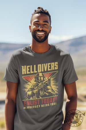 Helldivers 2 Enlistment Tshirt Join The Fight For Democracy Hoodie Exclusive Scifi Soldier Sweatshirt Ps5 Pc Gamer Gear Shirt giftyzy 6