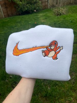 Charmander Embroidered Sweatshirt Pokemon Embroidered Sweatshirt Pokemon Nike Shirt Pokemon Merch Girls Pokemon Shirt Unique revetee 4