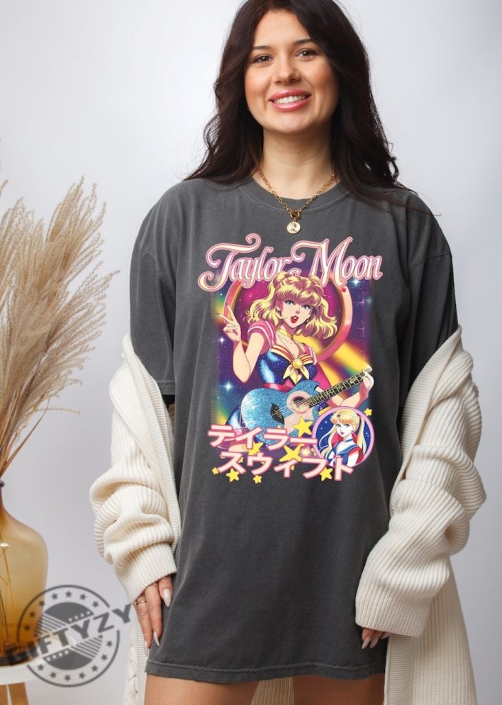 Retro Taylor Moon Shirt Comfort Colors Anime Graphic Cartoon Sweatshirt Swift Hoodie Swiftie Tshirt Taylor Anime Shirt giftyzy 1