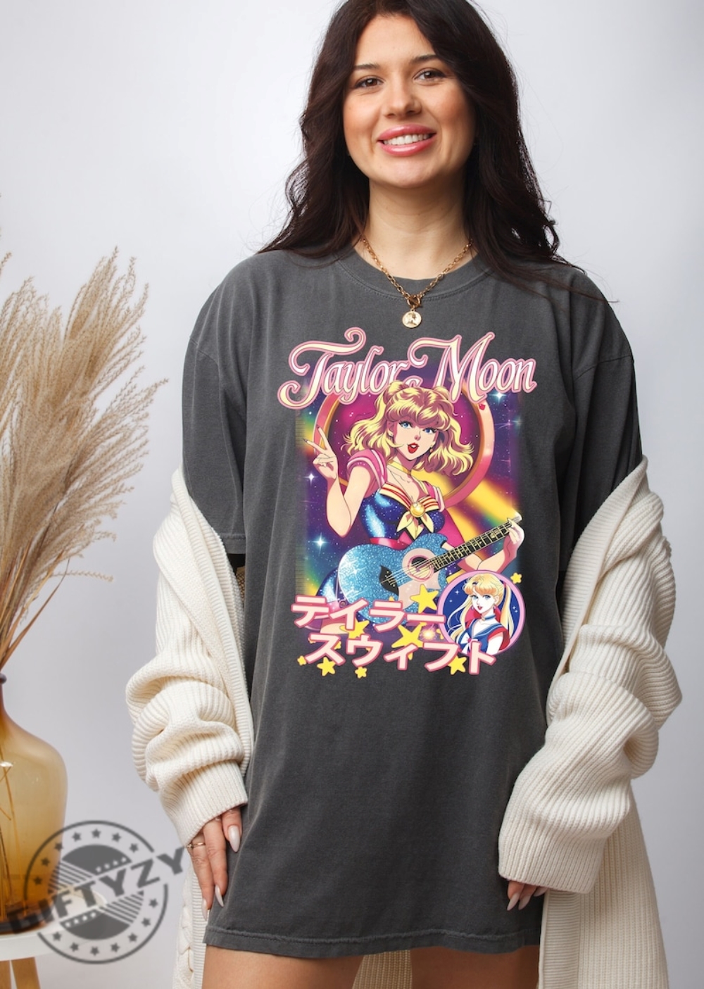 Retro Taylor Moon Shirt Comfort Colors Anime Graphic Cartoon Sweatshirt Swift Hoodie Swiftie Tshirt Taylor Anime Shirt