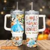 custom name cinderella princess flannels pumpkins bonfires pattern 40oz stainless steel tumbler with handle and straw lid personalized stanley tumbler dupe 40 oz stainless steel travel cups laughinks 1