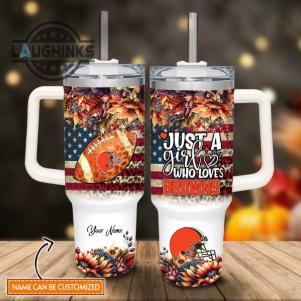 custom name just a girl loves cbr fall flower sublimation pattern 40oz tumbler with handle and straw lid personalized stanley tumbler dupe 40 oz stainless steel travel cups laughinks 1