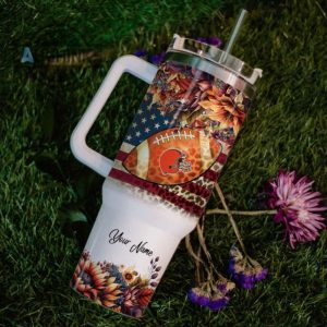 custom name just a girl loves cbr fall flower sublimation pattern 40oz tumbler with handle and straw lid personalized stanley tumbler dupe 40 oz stainless steel travel cups laughinks 1 5