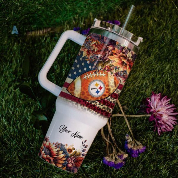 custom name just a girl loves ps fall flower sublimation pattern 40oz tumbler with handle and straw lid personalized stanley tumbler dupe 40 oz stainless steel travel cups laughinks 1 5