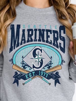 Seattle Baseball Sweatshirt Vintage Seattle Baseball Sweatshirt Seattle Est 1977 Sweatshirt Mariners Sweatshirt Seattle Game Day Shirt revetee 3