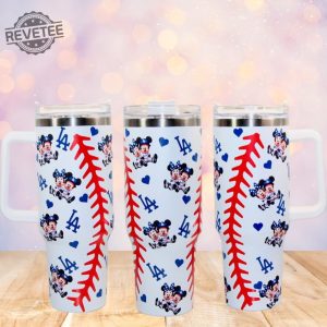 Mickey Mouse Minnie Mouse Los Angeles Dodgers 40Oz Tumbler Mickey And Minnie La Dodgers Tumbler La Dodgers Stanley Cup revetee 4