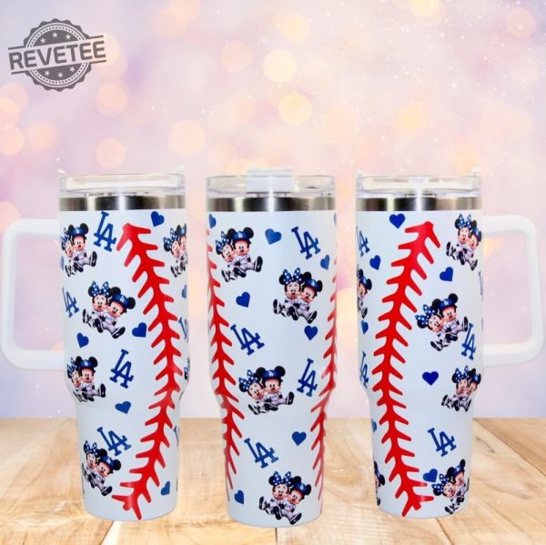 Mickey Mouse Minnie Mouse Los Angeles Dodgers 40Oz Tumbler Mickey And Minnie La Dodgers Tumbler La Dodgers Stanley Cup revetee 4