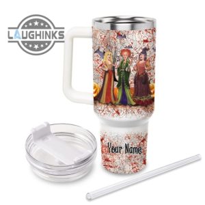 custom name hocus pocus halloween costume its spooky season 40oz stainless steel tumbler with handle and straw lid personalized stanley tumbler dupe 40 oz stainless steel travel cups laughinks 1 1