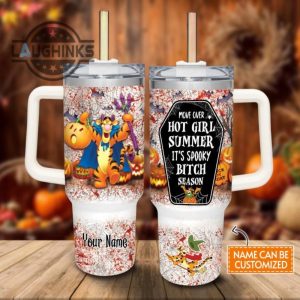 custom name tigger halloween costume its spooky season 40oz stainless steel tumbler with handle and straw lid personalized stanley tumbler dupe 40 oz stainless steel travel cups laughinks 1