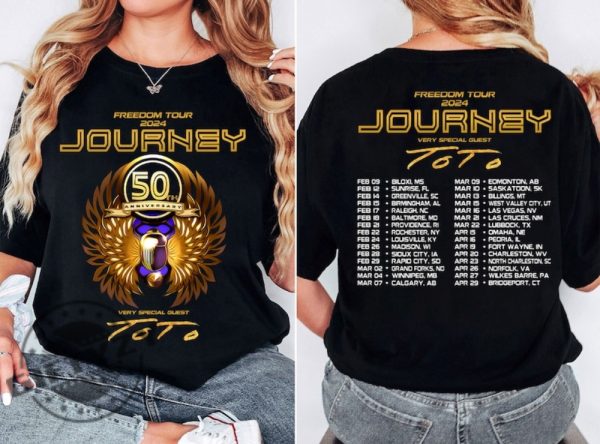 Journey Freedom Tour 2024 Shirt Journey With Toto 2024 Concert Sweatshirt Journey Band Fan Tshirt Journey Hoodie Journey Freedom Tour Gift giftyzy 1