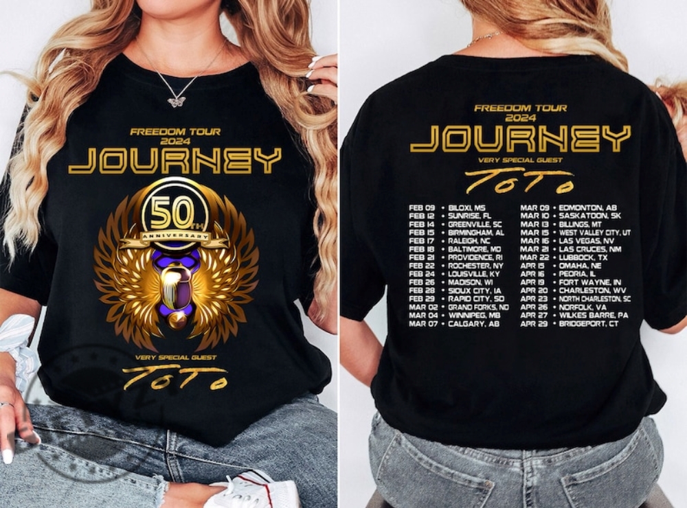 Journey Freedom Tour 2024 Shirt Journey With Toto 2024 Concert Sweatshirt Journey Band Fan Tshirt Journey Hoodie Journey Freedom Tour Gift