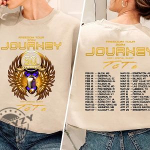 Journey Freedom Tour 2024 Shirt Journey With Toto 2024 Concert Sweatshirt Journey Band Fan Tshirt Journey Hoodie Journey Freedom Tour Gift giftyzy 5