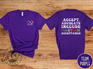 Autism Awareness Shirt Autism Acceptance Tshirt Rainbow Infinity Symbol Hoodie Awareness Sweatshirt Autism Acceptance Front And Back Print Shirt giftyzy 4