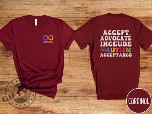 Autism Awareness Shirt Autism Acceptance Tshirt Rainbow Infinity Symbol Hoodie Awareness Sweatshirt Autism Acceptance Front And Back Print Shirt giftyzy 6