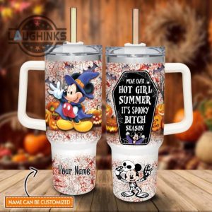 custom name mickey mouse halloween costume its spooky season 40oz stainless steel tumbler with handle and straw lid personalized stanley tumbler dupe 40 oz stainless steel travel cups laughinks 1