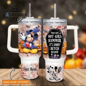 custom name mickey mouse halloween costume its spooky season 40oz stainless steel tumbler with handle and straw lid personalized stanley tumbler dupe 40 oz stainless steel travel cups laughinks 1 1