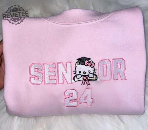 Hello Kitty Senior Embroidered Shirt Hello Kitty Senior Embroidered Sweatshirt Hello Kitty Senior Embroidered Hoodie Unique revetee 2