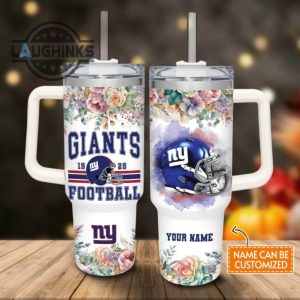 custom name giants helmet flame pattern 40oz stainless steel tumbler with handle and straw lid personalized stanley tumbler dupe 40 oz stainless steel travel cups laughinks 1 1