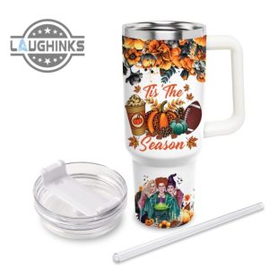 custom name hocus pocus tis the season fall leaf pattern 40oz stainless steel tumbler with handle and straw lid personalized stanley tumbler dupe 40 oz stainless steel travel cups laughinks 1 3