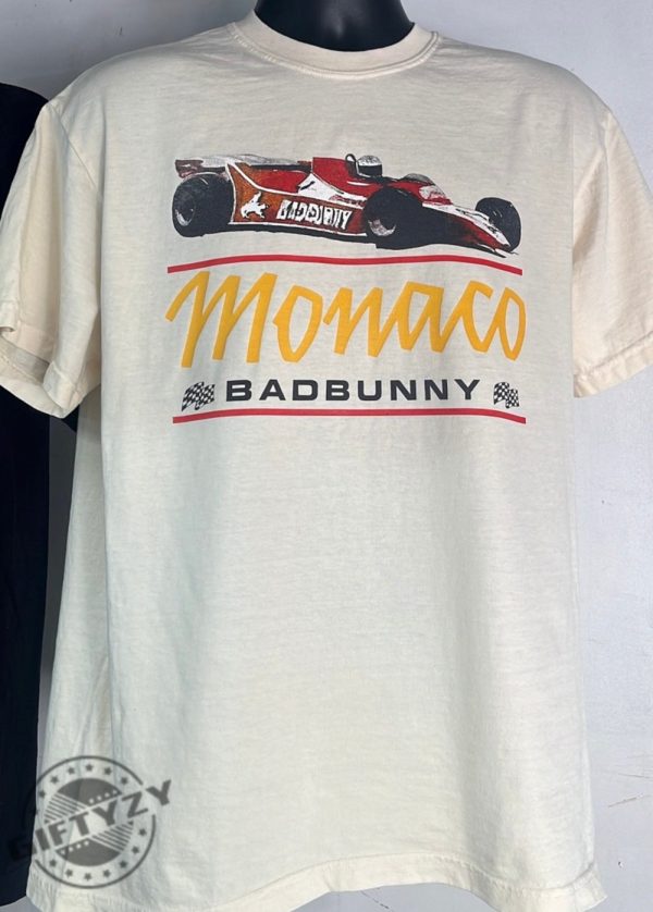 Monaco F1 Car Most Wanted Tour 2024 Merch Cream Ivory Benito Double Sided Shirt giftyzy 2