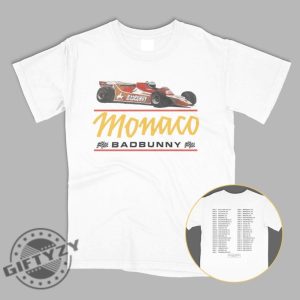Monaco F1 Car Most Wanted Tour 2024 Merch Cream Ivory Benito Double Sided Shirt giftyzy 3