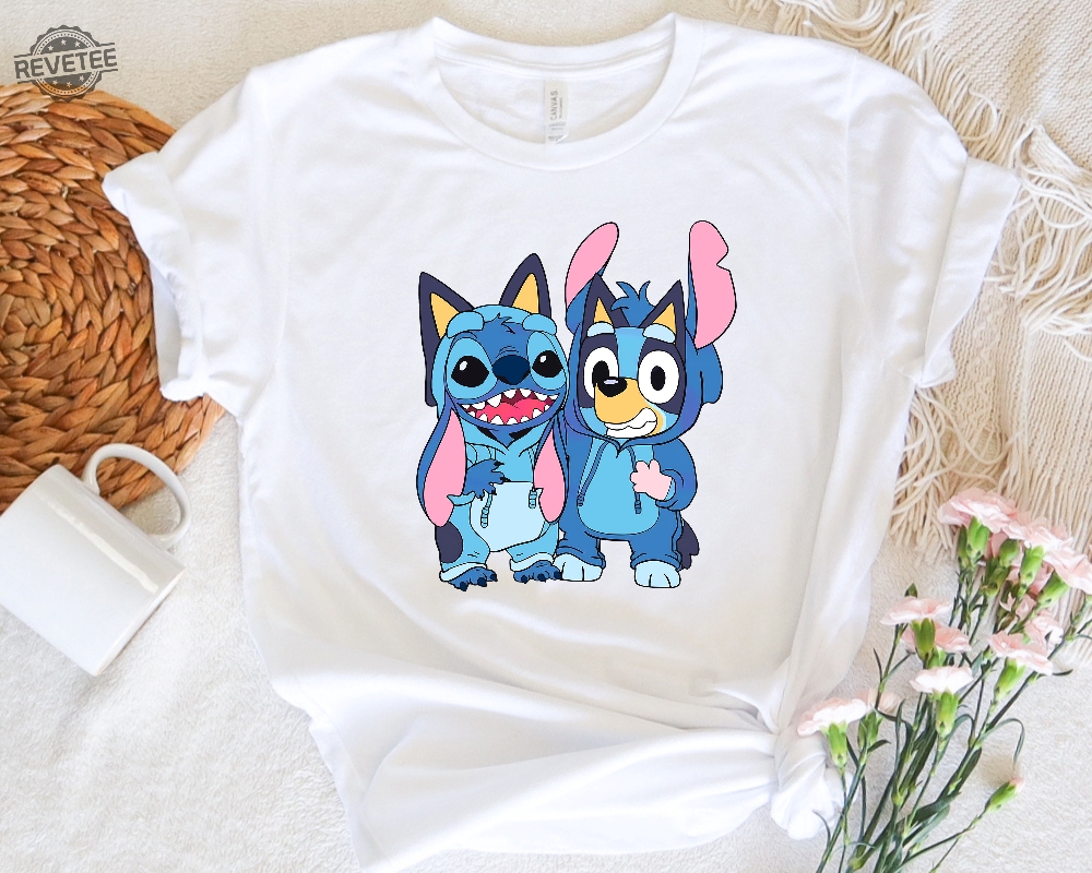 Stitch Bandit Heeler Shirt Bandit Heeler Stitch Shirt Stitch Bluey Sweatshirt Stitch Bluey Hoodie Stitch Bluey T Shirt Disney Stitch Bluey Shirt