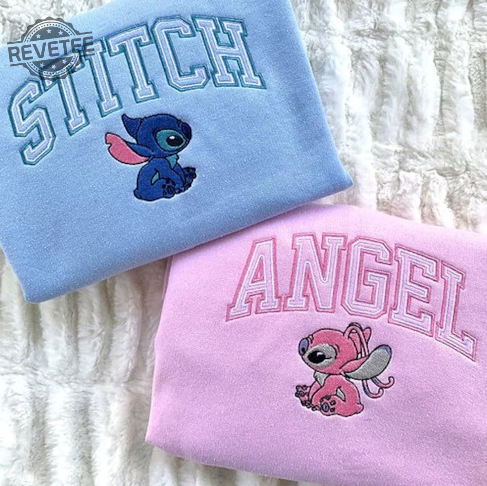 Stitch Embroidered Sweatshirt Angel Embroidered Sweatshirt Stitch And Angel Embroidered Sweatshirt Stitch And Angel Sweatshirt