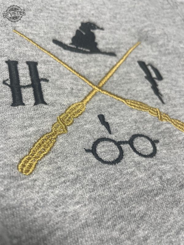 Harry Potter Embroidered Sweatshirt Harry Potter Embroidered Hoodie Harry Potter Embroidered Shirt Unique revetee 1