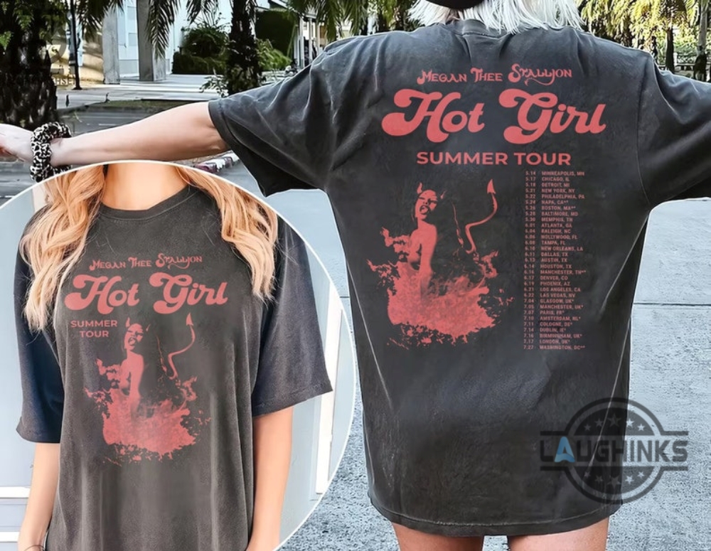 Hot Girl Summer Outfits Megan Thee Stallion Hot Girl Summer T Shirt Sweatshirt Hoodie Mens Womens Vintage Rapper Tour Concert 2 Sided Graphic Tee