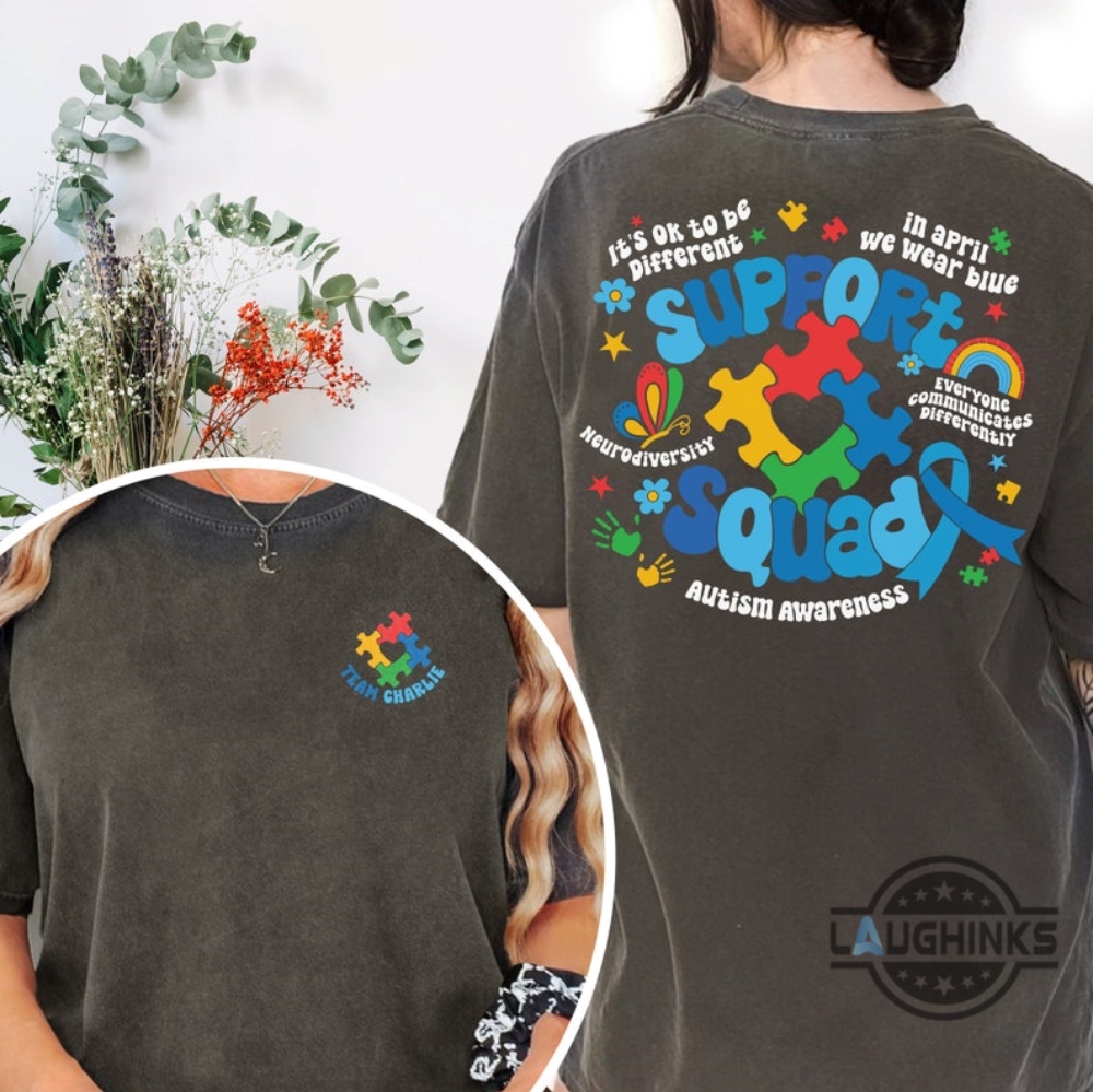 Autism Awareness Month Shirt Sweatshirt Hoodie Mens Womens Autism Acceptance Shirts Personalized Family Autism Support Squad Tshirt Autism Mom Gift