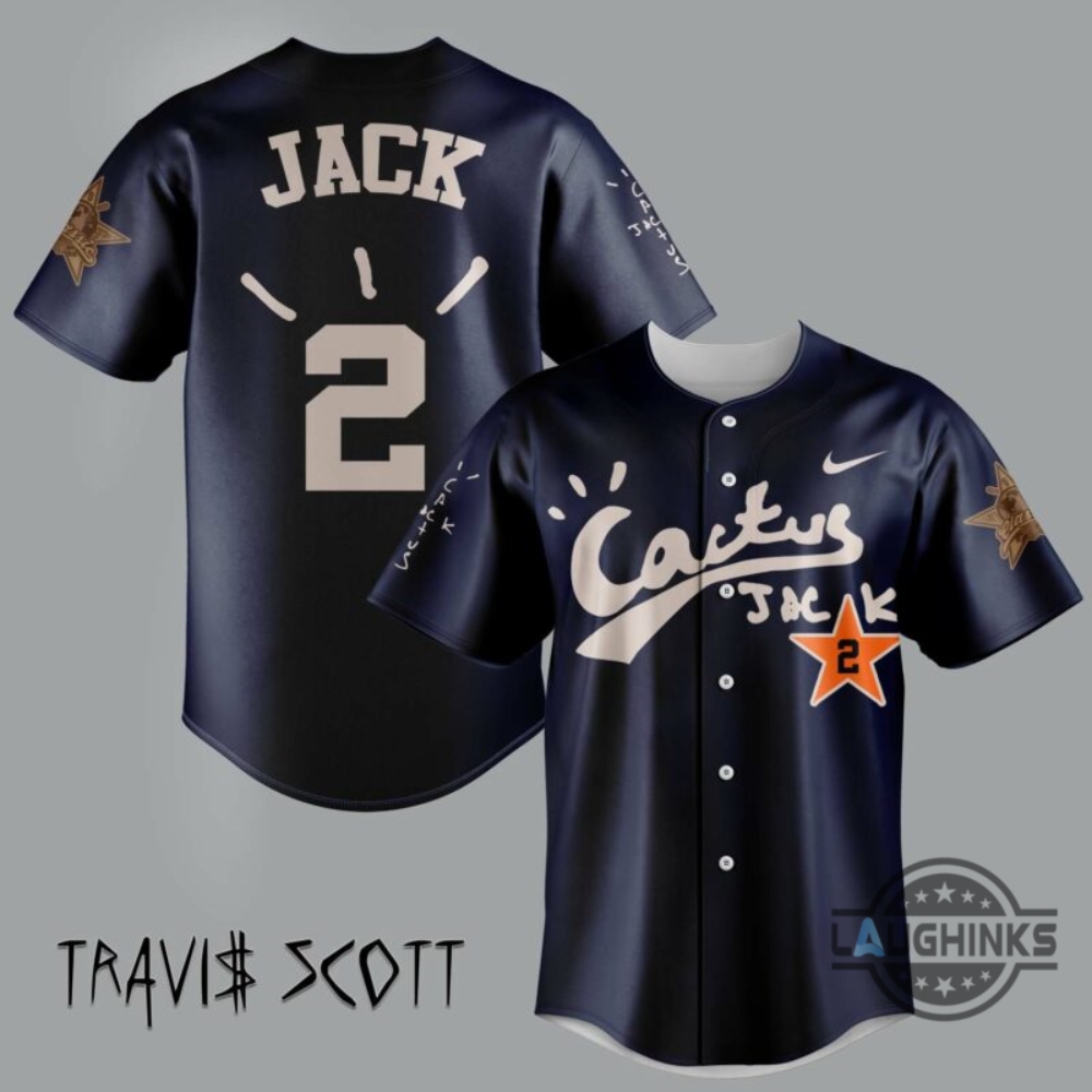 Cactus Jack Baseball Jersey Black 2024 All Over Printed Cactus Jack Nike Baseball Jersey Shirts Travis Scott Jack Number 2 Hbcu Classic Baseball Uniform