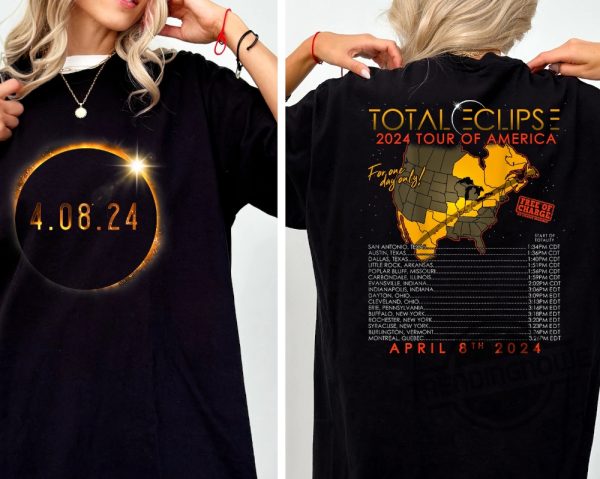 Total Solar Eclipse 2024 Shirt April 8 2024 Shirt Solar Eclipse Twice In A Lifetime 2024 Shirt Path Of Totality Tee Eclipse Souvenir Gift trendingnowe 2