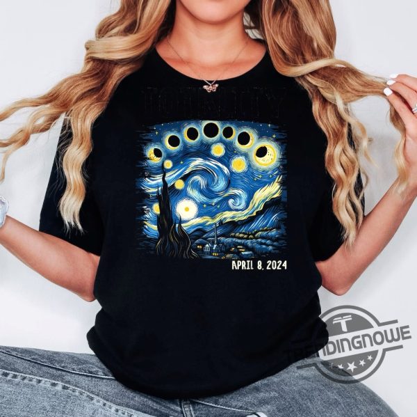 Van Gogh Total Solar Eclipse 2024 Shirt Celestial Shirt April 8Th 2024 Shirt Eclipse Event 2024 Shirt Stargazer Astronomy Lover trendingnowe 2
