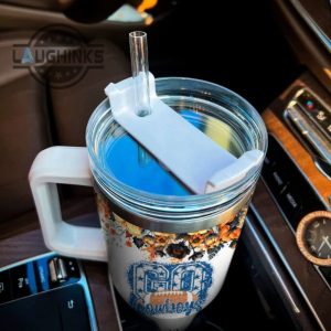 custom name go cowboys tis the season flower pattern 40oz stainless steel tumbler with handle and straw lid personalized stanley tumbler dupe 40 oz stainless steel travel cups laughinks 1 4