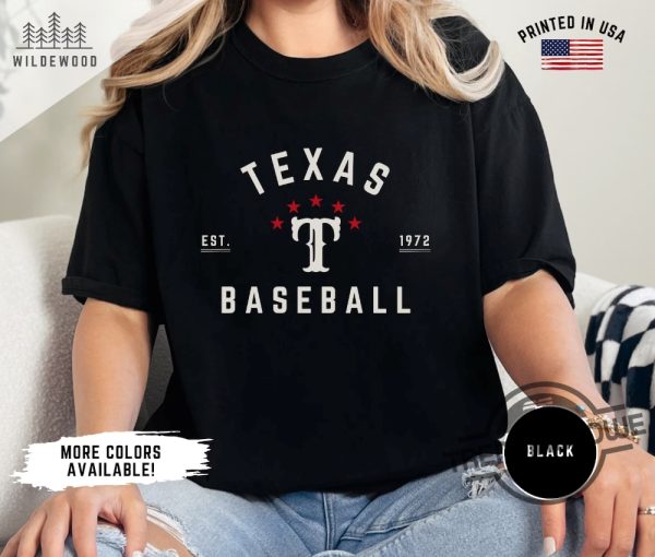 Texas Rangers Shirt Texas Rangers Baseball Shirt Retro Rangers Baseball T Shirt Texas Rangers Fan Gift Texas Sports Apparel Mlb Champs trendingnowe 2