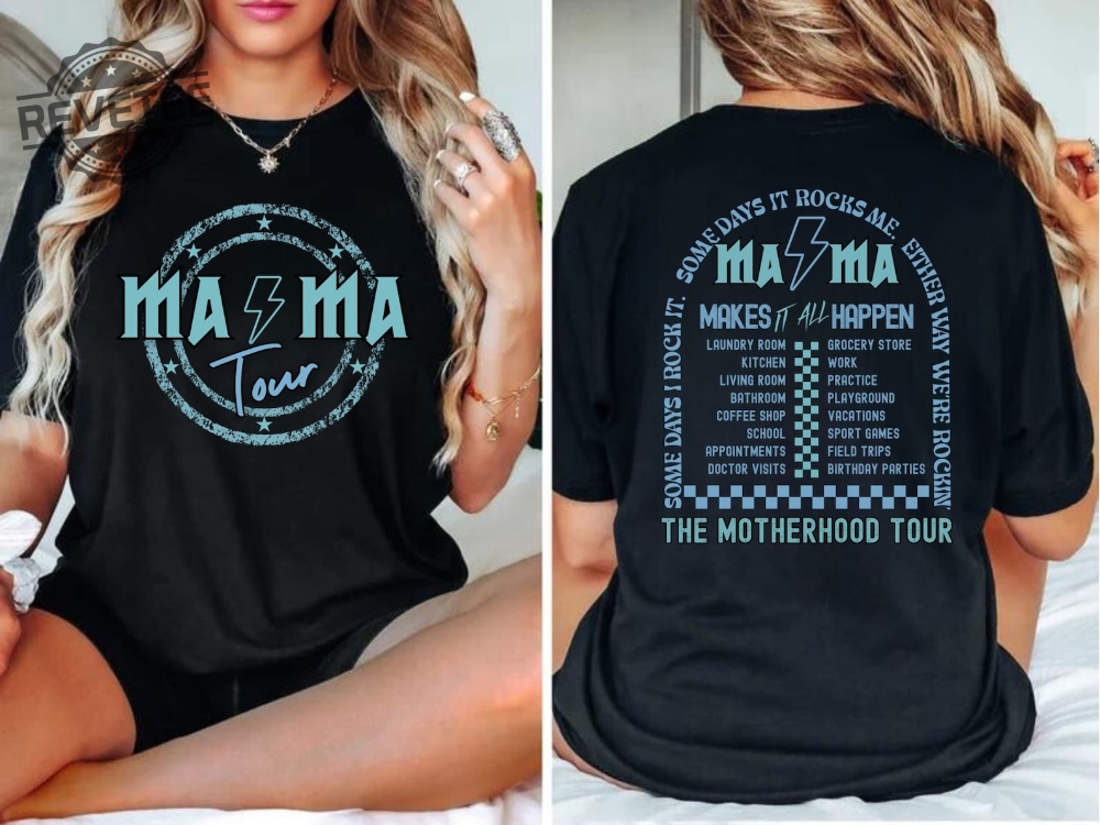 Mama Rock Tour Shirt Mom Life Concert Tee Rock And Roll Motherhood World Tour Music Lover Tee Tired As A Mother Funny Mothers Gift Unique