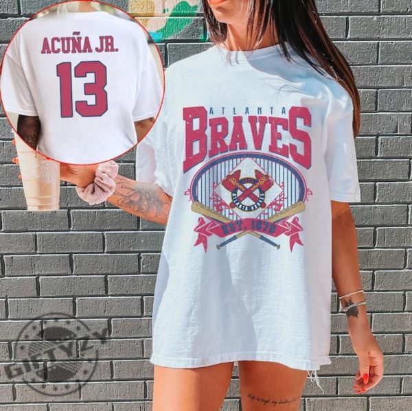 Personalized Name And Number Atlanta Braves Shirt Atlanta Baseball Hoodie Braves Baseball Sweatshirt Unisex Tshirt giftyzy 1