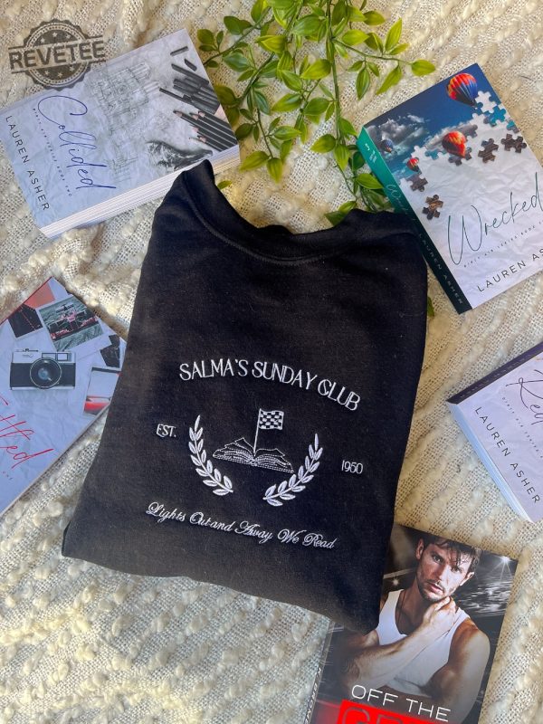 Salmas Sunday Club Shirt F1 Romance Embroidered Sweatshirt F1 Romance Book Merch Book Sweatshirt Unique revetee 1